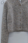 SWAYING 24 Autumn and Winter Shawl Collar Short Cardigan SW-SW24AW1T55-QH Light Gray